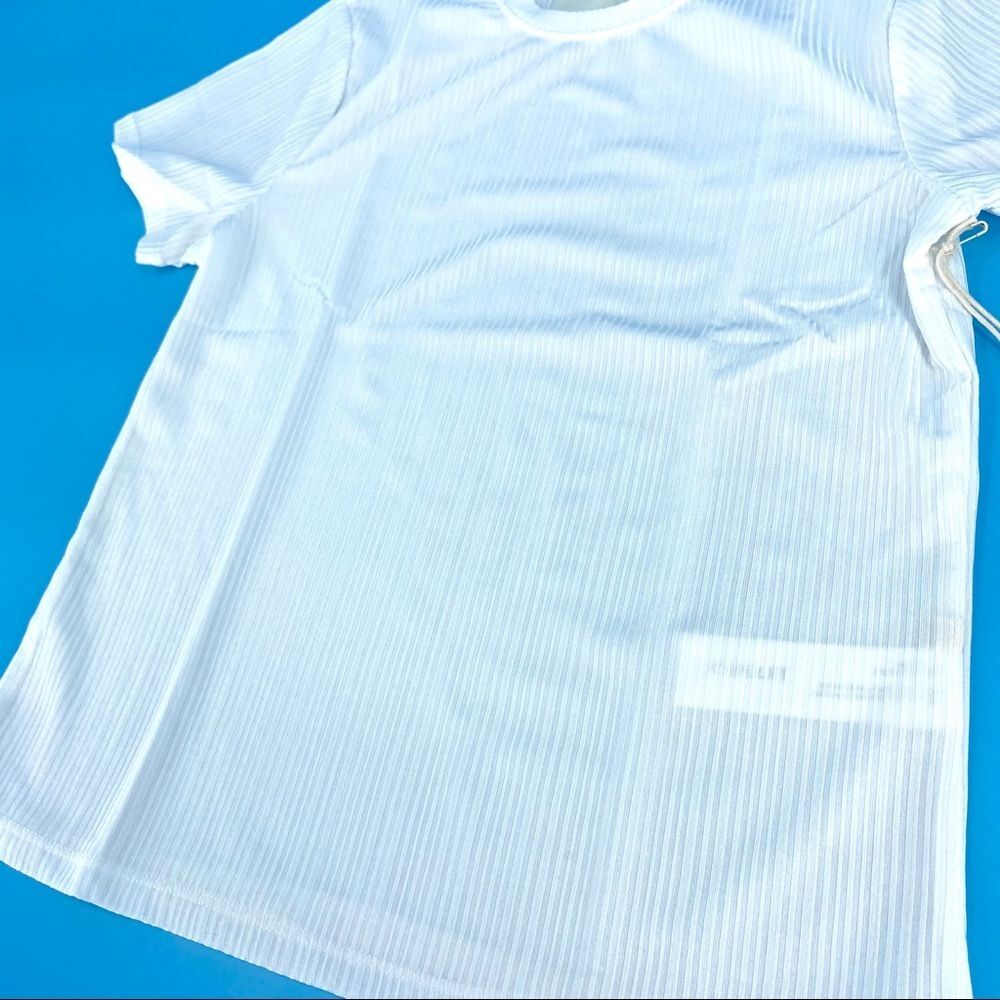Capulet Jasmine White Ribbed Shiny Baby Tee Small NEW - Picture 4 of 12